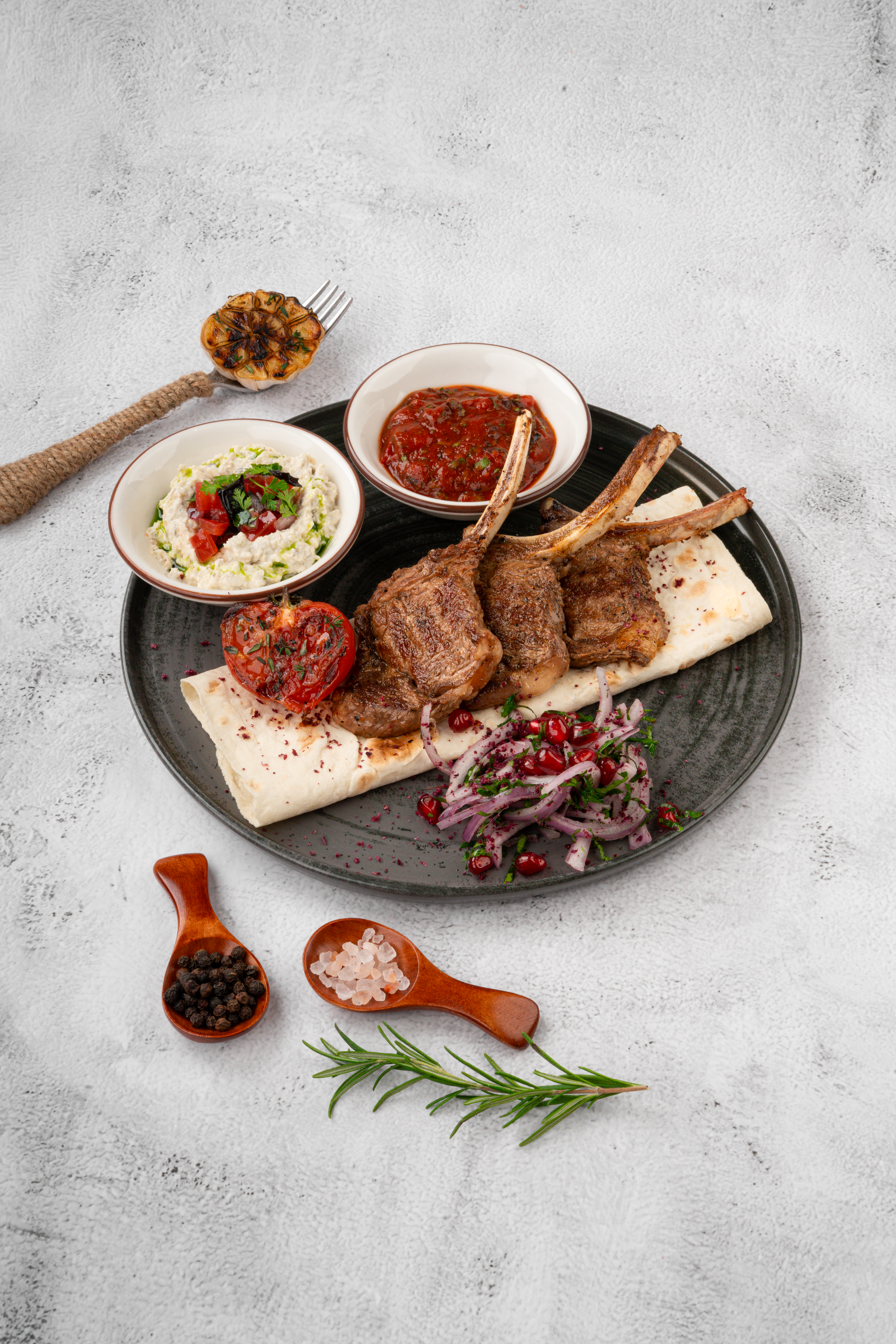 Restoran yeməyi üçün portfolio çəkilişi